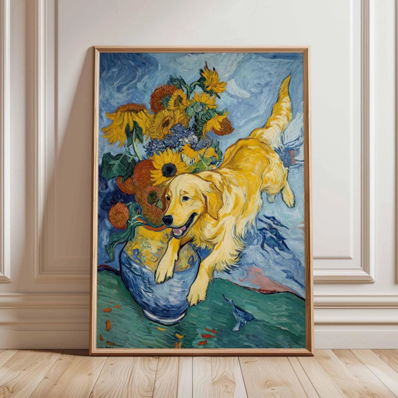 Whimsical Dog Art Print Wall C - Home Decor Vietnam recension och pris