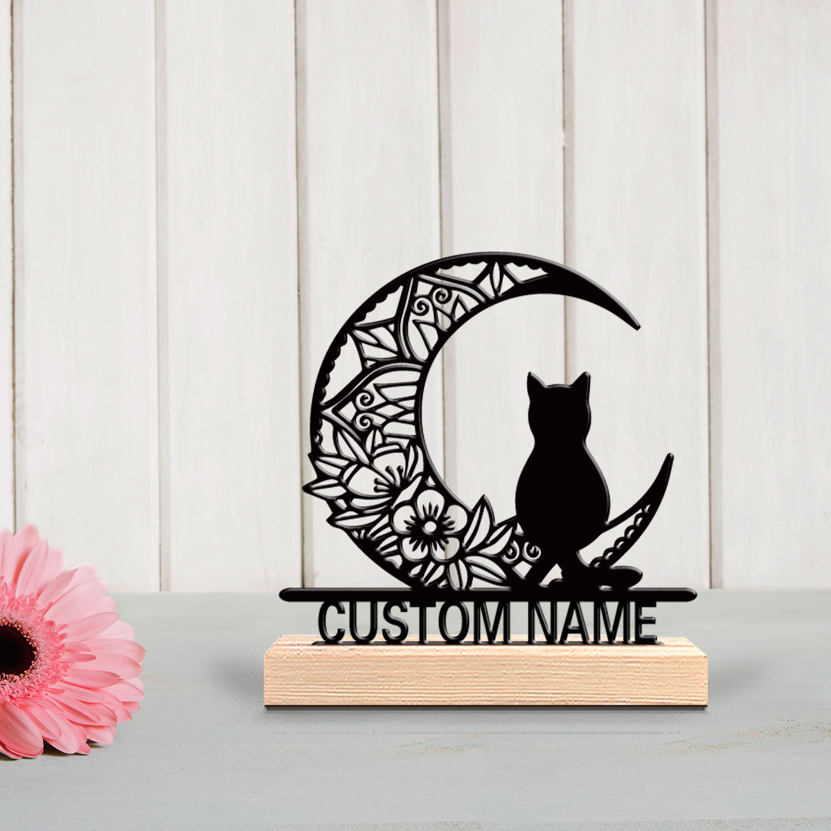 1pc Abstract moon cat Personal - Home Decor Statue recension och pris